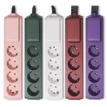 LS 고용량멀티탭 4구 누전차단 4000W 대용량 16A 디자인 인테리어 멀티탭, 3M, 원형케이블, 밀크펄화이트