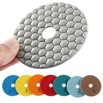 7 개 80mm 건식 연마 패드 3 인치 다이아몬드 대리석 바닥 화강암 콘크리트 연마기 단계 버핑 세트, [08] Different 7 GRITS, [01] 3 인치, [01] 7 개