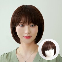 [W1041] 루나 단발 가발 보브컷 데일리 인모100 전체가발, M SIZE (53-54cm), 진한갈색, 1개