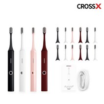 [KT알파쇼핑][패밀리세트/본체4개+칫솔모16개] 크로스엑스 음파전동칫솔