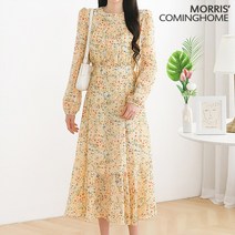 (정품)모리스커밍홈 들꽃 셔링 라운드 롱 원피스_M2303OP085A