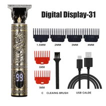 전기 전동 면도기 디지털 디스플레이 전기 헤어 클리퍼 면도기 충전식 레트로 오일, 24 Digital Display 31, [24] Digital Display 31