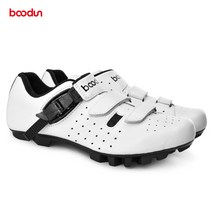 로드자전거 로드자전거 Boodun/보턴 도로 홀딩식신발 소가죽 신발어퍼 마운틴바이크 라이딩신발 바버튼이 가볍다.통기 자동잠금, T02-화이트색 산지, C02-38