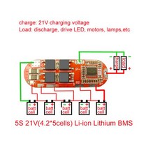 BMS보드5S 21V 18650 리튬 이온 배터리 보호 회로 충전 보드 모듈 PCM 폴리머 리포 셀 PCB, 03 5S BMS 25A 21V
