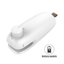 진공 자동 포장 기계 실링기 포장기 밀봉기USB 스낵 보존 가정용 소형 충전식 핸드 압력 클립 미니, 협력사, 흰색 배터리