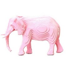 콘타모 3D 종이 입체퍼즐 코끼리 나노, 핑크색