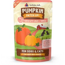 Weruva 호박 패치 업!?생강 심황 강아지 고양이 습식 식품 보충제와 호박, 2.8-oz pouch case of 12