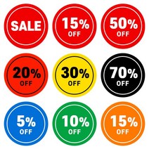 세일스티커 할인스티커 행사스티커 마트 편의점 백화점 정육 옷집 매장 주문제작 원형, 50%, [1000매] 60mm, [A] 레드-화이트