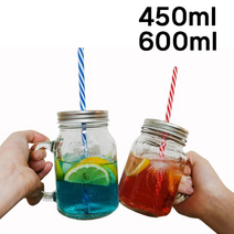 호아프_ 드링크자 450ml 600ml 1EA 유리머그컵 카페용 업소용 홈카페 에이드 아메리카노 빨대 유리 음료잔, 1개