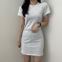 VANANA2 국내제작 여성 파스텔 슬림 라운드넥 베이직 반팔 미니 원피스 9color