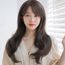 가발매니아 빌드펌 56cm 수제통가발 프론트레이스 긴머리가발, 내츄럴브라운