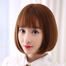 숏컷통가발 커트가발 숏컷반가발 여자숏컷가발 통가발, 1, 다크브라운