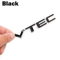로고 마크 엠블럼 호환 3D 레드 VTEC 금속 테일 바디 배지 아연 합금 스티커 혼다 시빅 어코드 오디세이 스피리 어 CRV SUV, Black