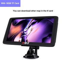 XGODY 7 인치 GPS 자동차 내비게이션 256M 8G Sat Nav 내장 2100mAh 배터리 새로운 맵 무료 업그레이드 20, 01 Add 16GB TF Card_01 Black