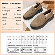 양가죽펌프스 컴포트 정장 캐주얼 GOGD 플랫폼 정품 가죽 펌프 패션 여성 로퍼 신발 봄 클래식 슬립온 워킹화 오피스 레이디