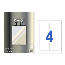 폼텍 광택라벨4칸20매 LA-3118(물류관리용 99.1X140mm)