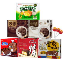 파이6종모음 (오리온초코파이468g+롯데카스타드230g+찰떡파이350g+몽쉘생크림384g+몽쉘카카오384g+오예스360g+크드캔디6.5g 3개), 1세트