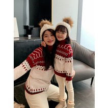 맘넷 홍폭가 친자복 겨울옷 크리스마스 서양 모녀복 모자복 하나 엄마아이세트 겨울옷 패밀리룩 맘커플룩 암마랑커플룰 딸엄마커플룩