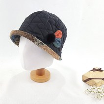 [캉골패딩모자] 가을 겨울 올린챙 패딩 벙거지 중년 여성 버킷햇 보넷 모자