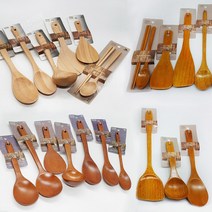 블룸엣홈 나무조리도구 천연 옻칠 철송 소나무 우드키친툴 나무주방도구 조리용품 뒤집개, 고급옻칠, 국자(4559)