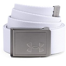107586 Under Armour 언더아머 남성용 웨빙 벨트 2.0, 한 사이즈, 흰색(100)/흐린 회색