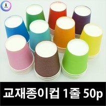 유치원 공예 소품꾸미기 교재종이컵 1줄 50p 3개 미술만들기, 빨강