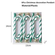 홈파티 파티장식 Navidad 2022 크리스마스 트리 펜던트 식품 새해 2023 캔디 가방 식 홈 나탈 노엘 선물, 17 green crutch-6pcs