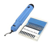 adiyer 디버링 도구 키트 디버링 커터 세트 플라스틱 손잡이 + 11pcs bs1010 디버링 블레이드 금속 알루미늄 구리 및 플라스틱용 버 제거제 수공구