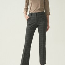 올리비아로렌 리벳장식 체크 붓컷팬츠_VOP DLXF7431 GY