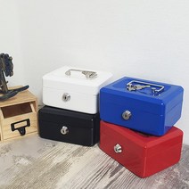 철제 미니 금고 시크릿 박스 악세사리보관 스틸금고 캐쉬박스 (중), 레드