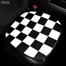 DFMEI.car cushion--방석 바둑판 격 심플 카매트 아이스 미끄럼 방지 싱글 싱글 방귀 매트 시트 커버, 사계절 블랙 체크 앞줄, A0163