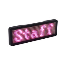LED 광고판 전광판 차량 휴대용 미니 간판 디지털 디스플레이 DIY 프로그래밍 가능한 스크롤 메시지 보드블루투스 앱 제어 이름 배지 모듈 가격표 USB 충 813EA 2, 08 pink 4 letters