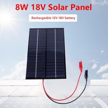 태양열발전기 태양광 캠핑 차박 미니 발전기태양 전지 패널 5W 12V 야외 방수 하이킹 캠프 휴대 전화 배터, 03 8W 18V