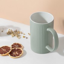 3종 470ml 라떼잔 커피잔 카페 심플한 컬러 도자기 머그잔 무광 빈티지 머그 머그컵, 러파드머그컵직선_레드470ml1P, 1