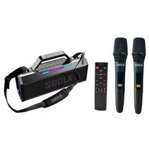 홈시어터스피커 TV사운드바 티비스피커 SODLK 150W 고출력 가라오케 블루투스 스피커 스테레오 서라운드 서, 03 With 2 microphone