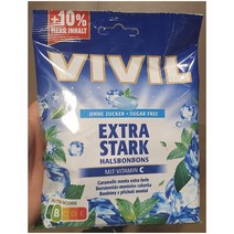 (독일마트) VIVIL 비빌 엑스트라 스트롱 박하 멘톨 캔디 사탕 무설탕 80g 7팩 Candy Extra strong withour sugar