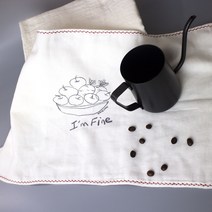 반애썸 무형광 키친크로스 소창행주(27X47cm) 2겹 3겹 카페행주 테이블매트 티매트, 1장, 생면(셀프정련) 3겹 소창키친크로스(27X39)/자수