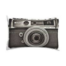 폴라로이드 로모카메라 즉석 레트로 캠코더 Yashica-B amp w 베개 케이스 20x30 50x75 소파 침실 카메라 작가 필름 아날로그 로모 빈티지 오래된 습판 처리, [01] Rectangle Pillowcase, [03] 20x30in 50x75cm