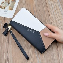 여성장지갑 럭셔리 PU 가죽 여성 긴 지퍼 동전 지갑 술 디자인 클러치 돈 신용 카드 홀더