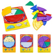 조각 분수 퍼즐 보드 게임 38pcs 수 개념 이해 문제 카드 수학 나누기 개념 발달 (4.8*3cm)