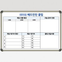 배드민턴 스포츠 게임 레슨 동호회 클럽 점수판 스코어 현황판 화이트보드 900x600, 자석형(자석부착 o), 알루미늄, 1개