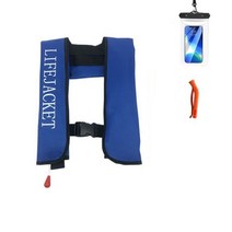 공기 주입식 구명 조끼 전문 수영 낚시 표류 카약 수상 스포츠 성인 안전, Blue