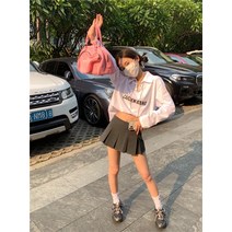 카라셔츠 디자인감각 보이핏 볼륨 스트랩 티셔츠여성의류 여름아메카지 클래식 걸스 와이드 루즈핏 긴 소매 숏 4966146579