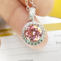 여성 모이사나이트 랩다이아 레이어드 사각 데일리 엑설런트컷팅 목걸이 luomansi real 12 3ct 9mm pink moissanite 펜던트 with gra 인증서 웨딩