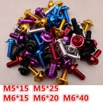 너트 볼트 범용 5MM 부품 M6 오토바이 나사 가와사키 혼다 스즈키 베 넬리 베스파 야마하 모토 데칼 M5, 06 10 PCS silver_05 M6 X 40