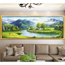 아트미니 보석십자수 하회마을 안동 고향 풍경화 액자형 전체수 원형큐빅 DIY, 60x60cm