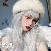 협력사 개성있는 실버 화이트가발 백발 구미호 코스 통가발, 1개, M41 실버화이트