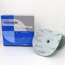 태양연마 원형사포 6인치9홀 (필름- P80)(100개입), 6인치9홀필름P80 100개입