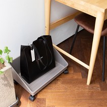 이동식 데스크수납선반 가방정리함 가방보관함 바퀴선반, 브라운, 1개