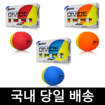 스릭슨 디바이드 반반공 반반골프공 큐스타 Q스타 3피스, 블루/옐로우